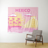 Tulum, Reiskunst, Preppy Art, Roze Wandkleed (In Situ (horizontaal))