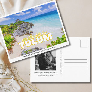 Tulum Wedding Enregistrer la date Mexique Carte po