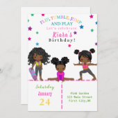Tumble, Jump & Play Diverse Bday Uitnodiging (Voorkant / Achterkant)