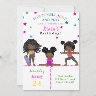 Tumble, Jump & Play Diverse Bday Uitnodiging