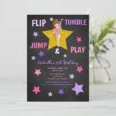 Tumble, Jump & Play Gymnastics Birthday Kaart (Staand voorkant)