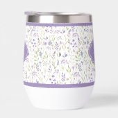 Tumbler à monogramme floral violet personnalisé (Droite)