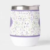 Tumbler à monogramme floral violet personnalisé (Gauche)