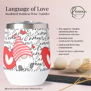 Tumbler à vin en acier inoxydable Language of Love