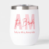 Tumbler à vin Minimal Bride | Nom et initiale pers (Avant)