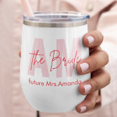 Tumbler à vin Minimal Bride | Nom et initiale pers
