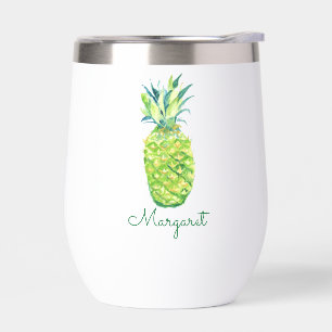 Tumbler à vin personnalisé avec ananas peint à la