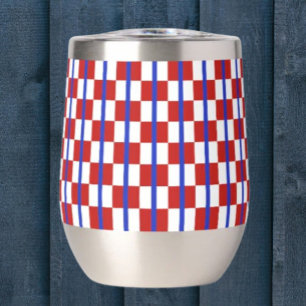 Tumbler à vin sans pied à carreaux patriotiques
