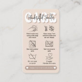 Tumbler Care Instructions Guide Trendy Retro Beige Visitekaartje (Voorkant)