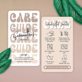 Tumbler Care Instructions Guide Trendy Retro Beige Visitekaartje