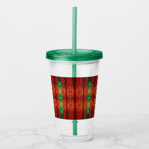 Tumbler en acrylique à motif de verre coloré orné
