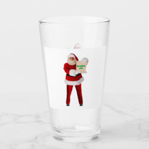 Tumbler en verre de la sale liste de père Noël