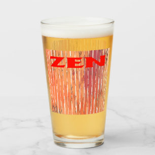 Tumbler en verre de roseaux rouges zen