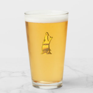 Tumbler en verre Golden Wolf Head