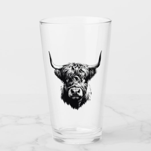 Tumbler en verre taureau écossais (Devant)