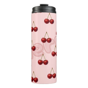 Tumbler met kersenpatroon thermosbeker