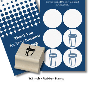 Tumbler met stro – 1" Inch Smoothie Loyalty Kaart Rubberstempel