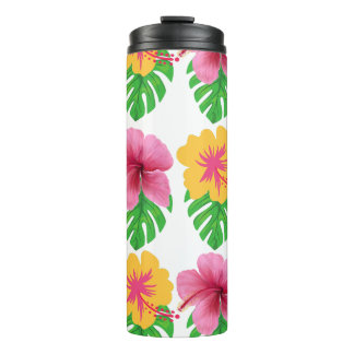 Tumbler met tropische bloemen  thermosbeker