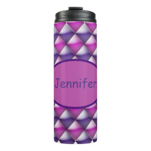Tumbler - Paarse en roze gekantelde blik Thermosbeker
