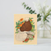 Tumbler Pigeon Red Bald Muffed Briefkaart (Staand voorkant)