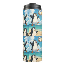 Tumbler pinguïns die volleybal spelen