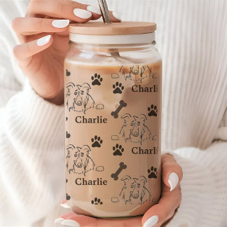 Tumbler pour chien avec nom pattes cadeaux pour a