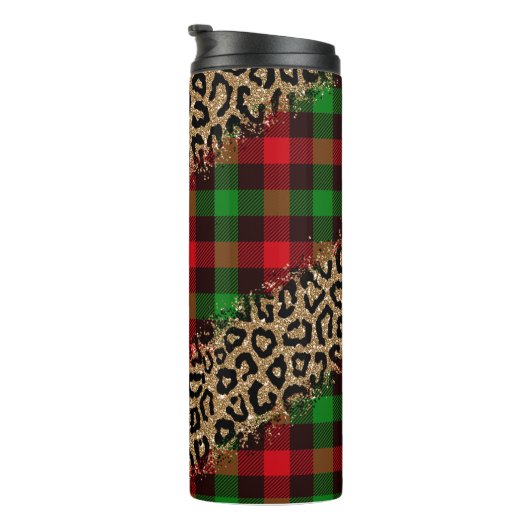 Tumbler Sublimation Design buffalo plaid Xmas Thermosbeker (Geroteerd rechts)