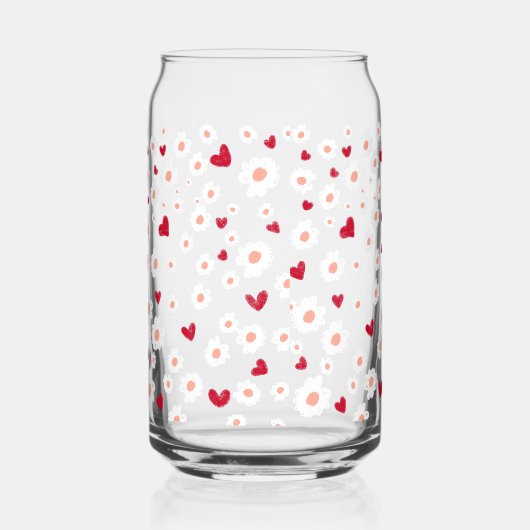Tumblers en daisy harten blikvorm glas (Voorkant)