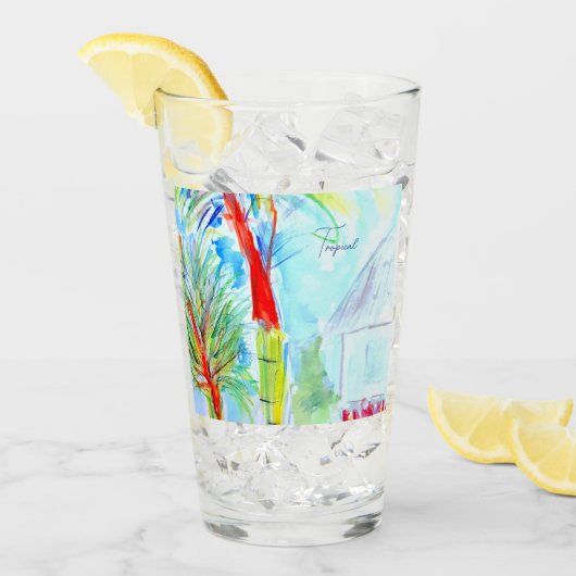 Tumblers en verre tropical (Devant glace)