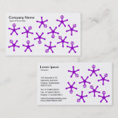 Tumblers - Paars op wit Visitekaartje (Voorkant / Achterkant)