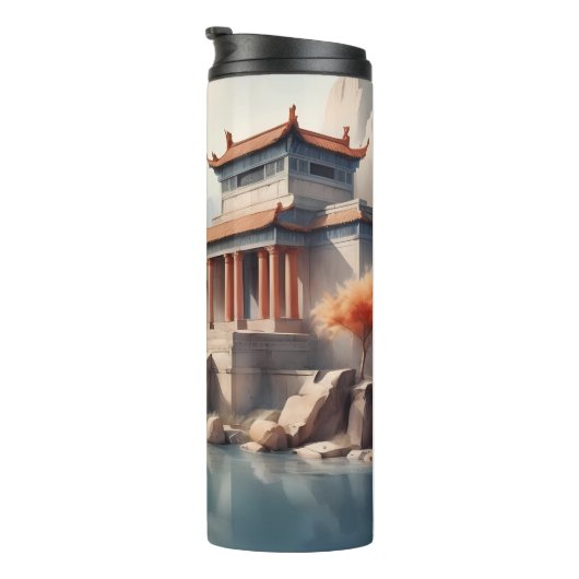 Tumblers - Serene Ancient Temple by the River Thermosbeker (Geroteerd rechts)
