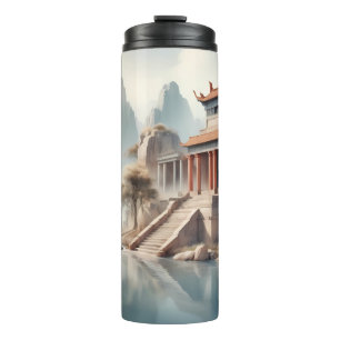 Tumblers - Serene Oude Tempel aan de Rivier Thermosbeker