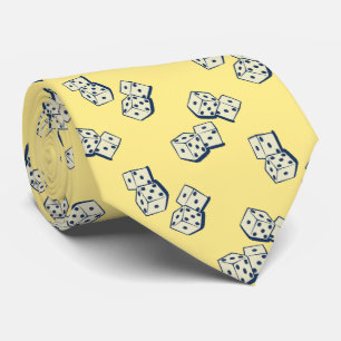 Tumbling Dice Gambling Yellow Two-side Stropdas