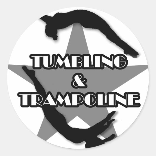 Tumbling en Trampoline Ronde Sticker (Voorkant)