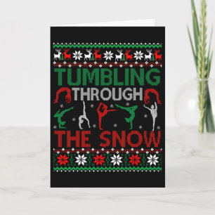 Tumbling Gymnastics Verschrikkelijke Kerst Sweater Kaart