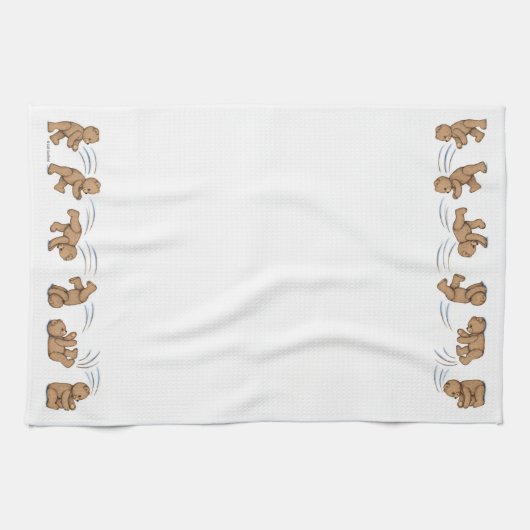 Tumbling Teddies Towel Theedoek (Horizontaal)