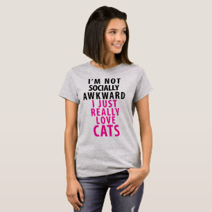 Tumblr TShirt Ik ben niet sociaal gek op katten