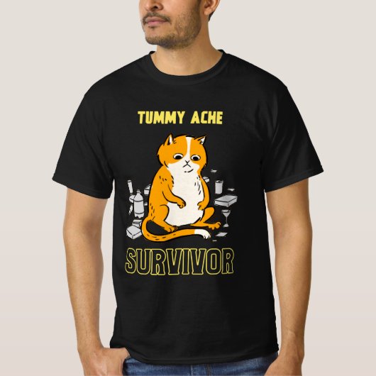 Tummy Ache Survivor Chat T-Shirt (Devant)