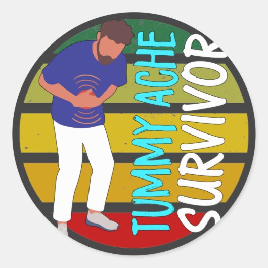 Tummy Ache Survivor Ronde Sticker (Voorkant)