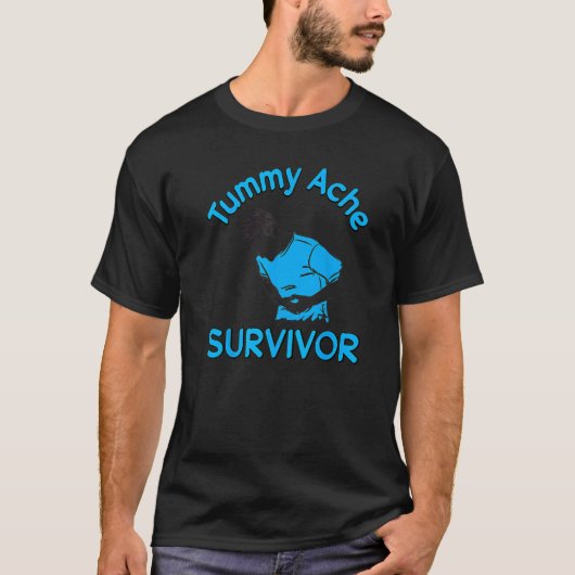 Tummy Ache Survivor Stomachache IBS  Retro T-shirt (Voorkant)