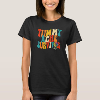 Tummy Ache Survivor Women Stomachache Girls Sun Fl T-shirt