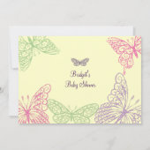 Tummy Flutters Baby shower Invitation jaune (Dos)