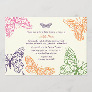Tummy Flutters Baby shower ivoire Invitation