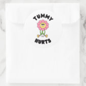 'Tummy Hurts' Cute Funny Health Awareness Sticker (Sac)