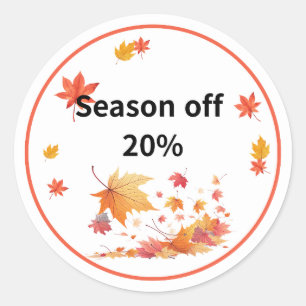 Tumn Seizoen Uit Sticker – Herfst Uitverkoop Promo