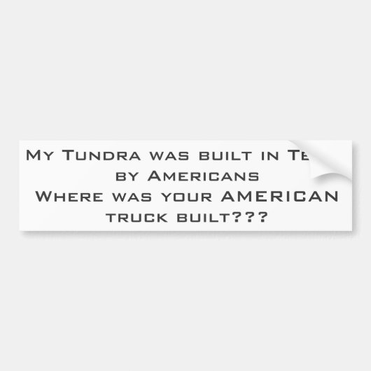 Tundra made in America Bumpersticker (Voorkant)