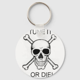 Tune it or Die Black op White Skull Sleutelhanger