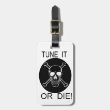 Tune it or Die Circle Skull Baggage Label