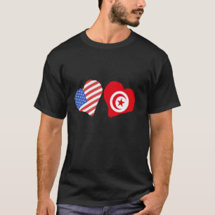 Tunesië Amerika VS Hart Tunesische trots Tunesisch T-shirt