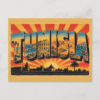 Tunesië Amphitheater Duinen Kust Vintage Reizen  Briefkaart
